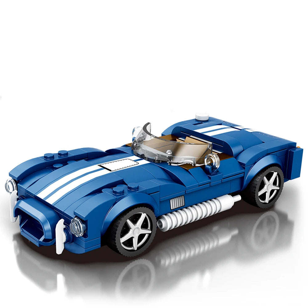 AMAZINGBLOKS 312 Pcs Kék Sport Autó Építő Készlet - Oktató Játék És Asztali Dísz Modell Gyerekeknek