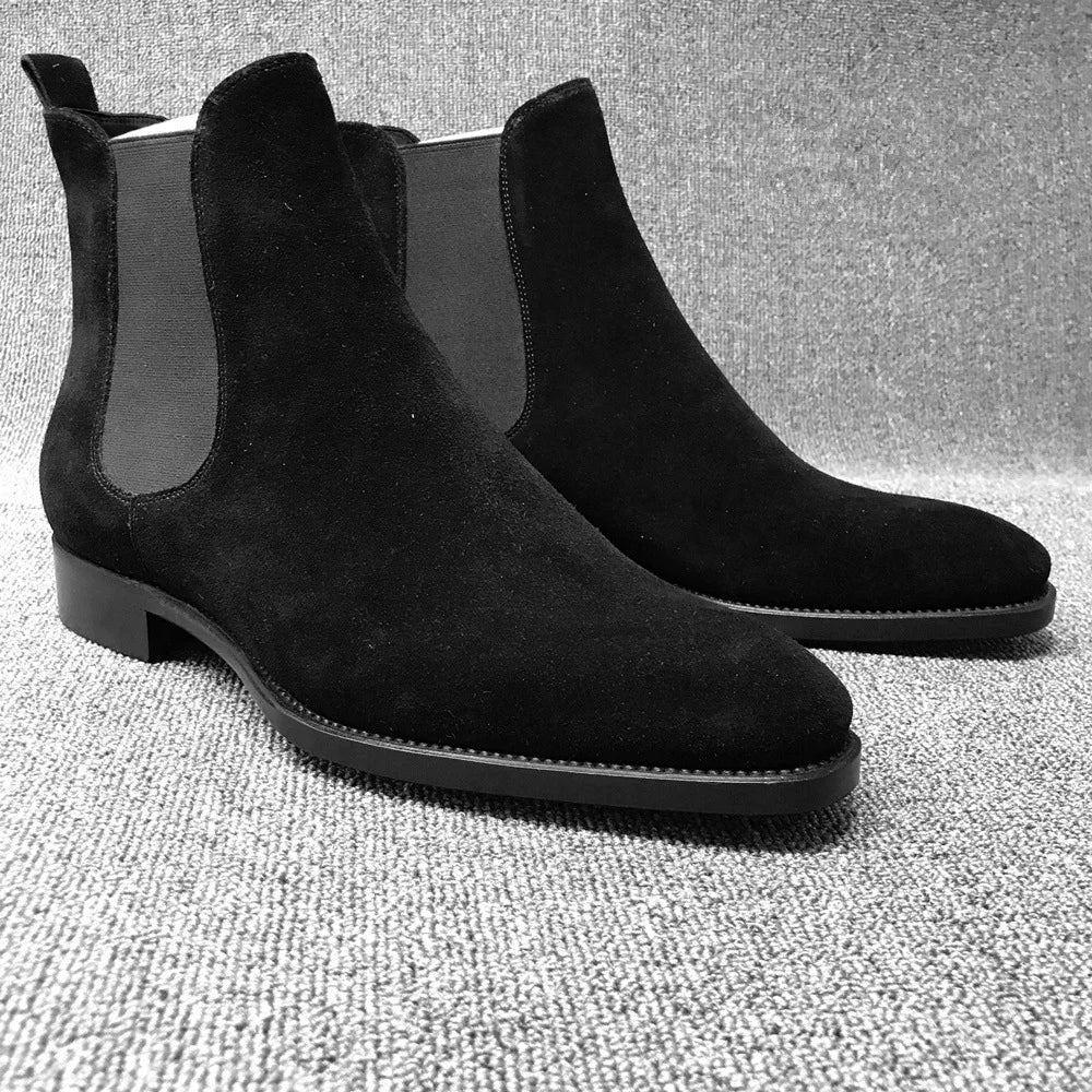 Designer-Chelsea-Boots für Herren – Luxus-Samt – Premium-Wildleder-Ankle-Boots