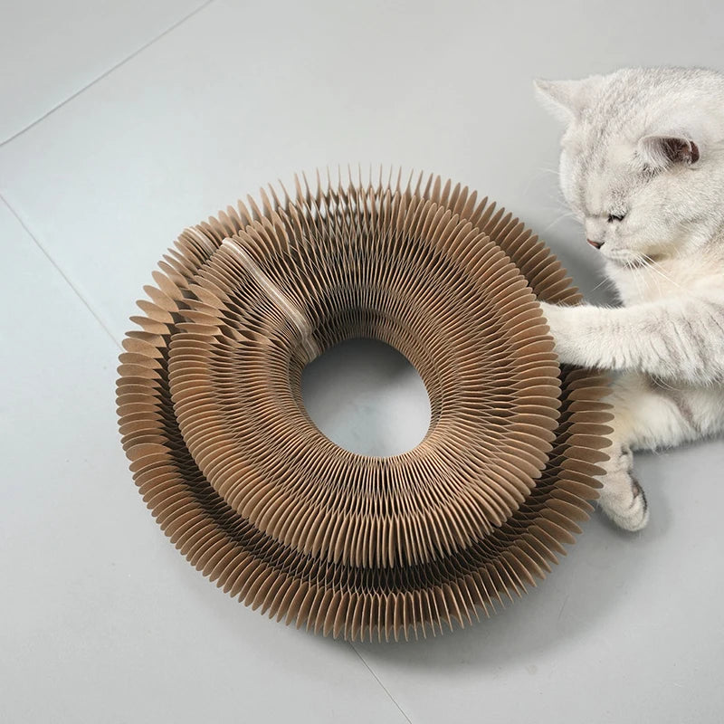 Magic Cat Kaparó Deszka Labdával Kör Alakú Hullámos Karton Macska Játék - Edzi Karmait És Leköti Figyelmét