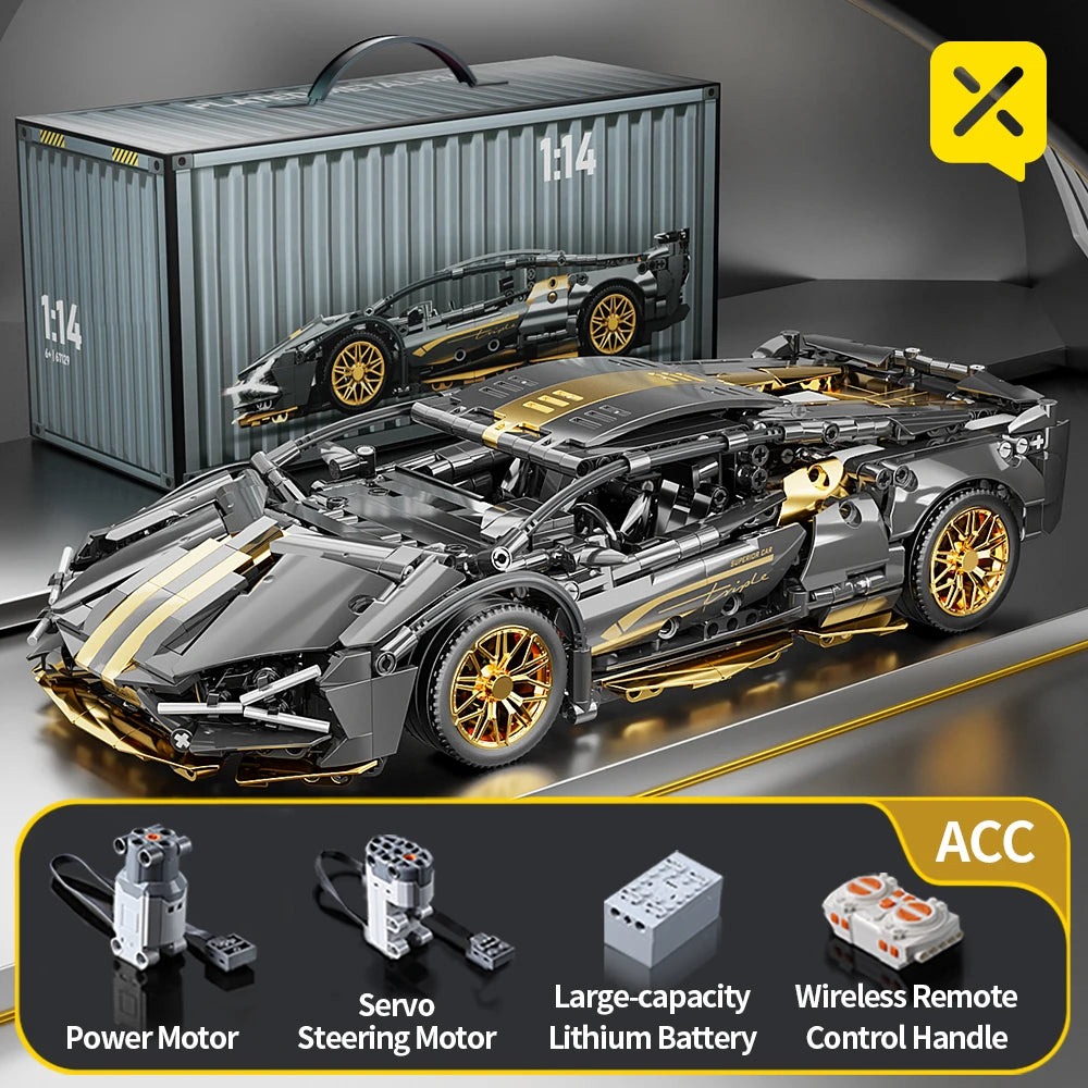 Prémium Építőkocka Szett 1280 db - 1:14 Sport Autó Modell Felnőtteknek