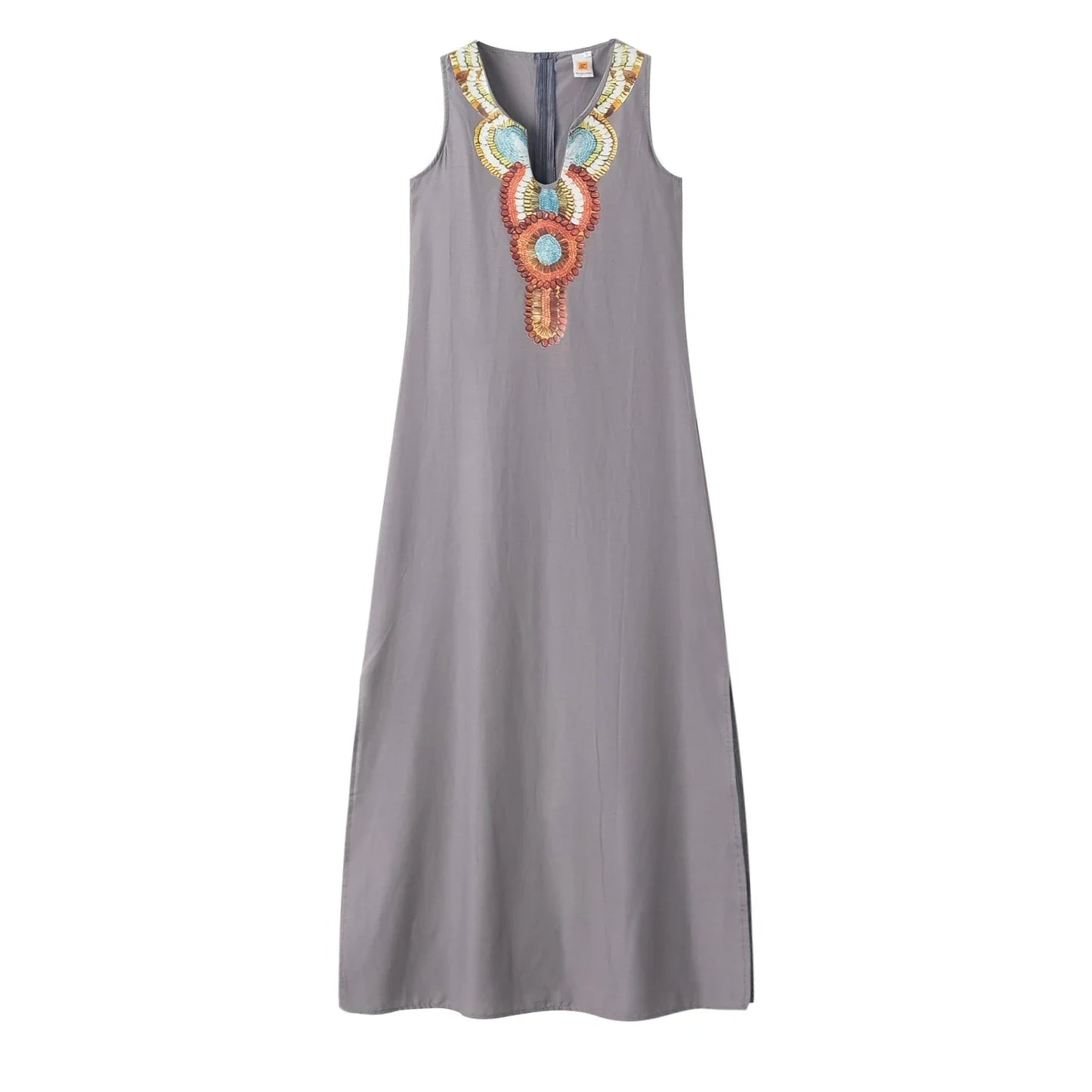 Damen-Boho-Kleid mit V-Ausschnitt