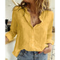 Women's Collared Linen Shirt Breathable