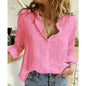 Women's Collared Linen Shirt Breathable
