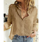 Women's Collared Linen Shirt Breathable