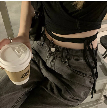 Női Crop Top Vnyakú JEYONG