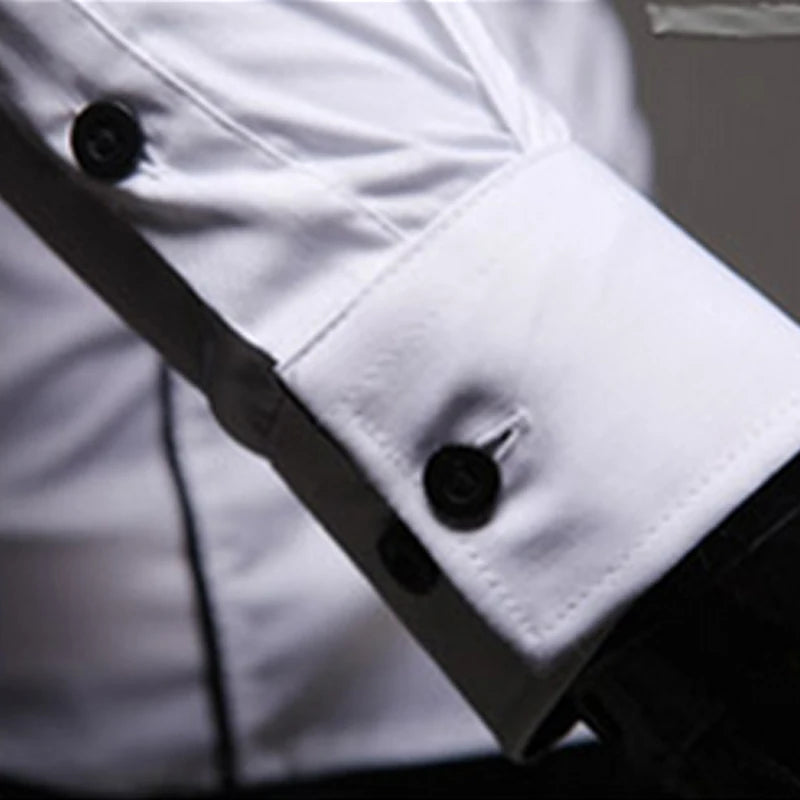 Slim Fit Férfi Csíkos Ing