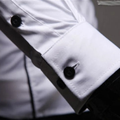 Slim Fit Férfi Csíkos Ing