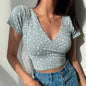 Jeyongzo Crop Top Virágos Női