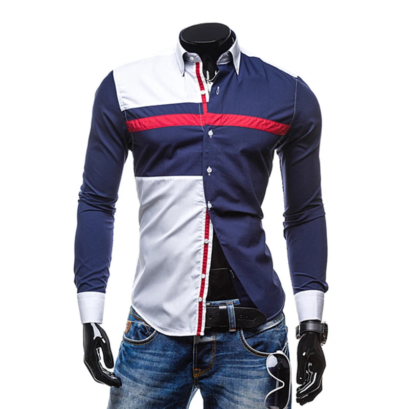 Férfi Ing Slim Fit Csíkos Liva