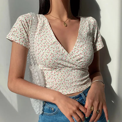Jeyongzo Crop Top Virágos Női