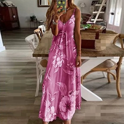 Anzugset, geblümtes Kleid mit V-Ausschnitt