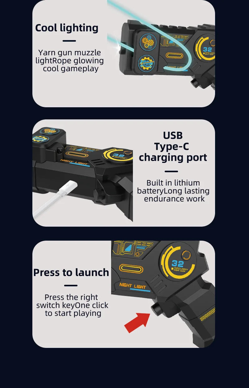 Glow Rope Launcher Gyerekeknek