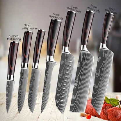 Damascus Konyhakés Éles Santoku