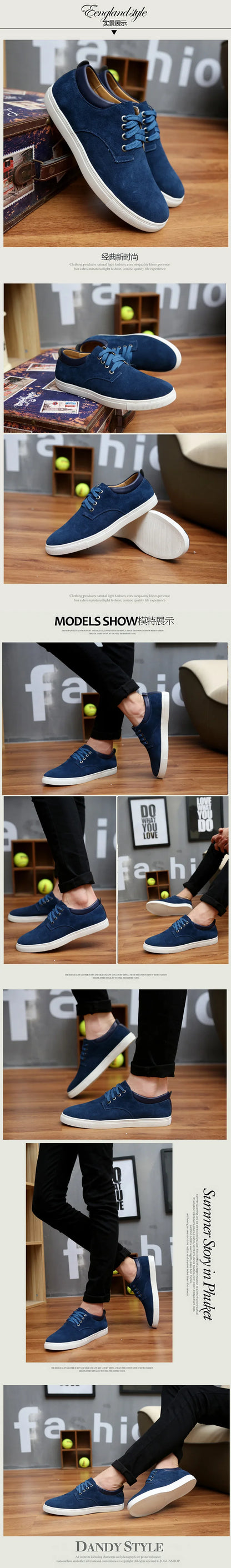 Férfi Divatos Sneaker - Velúr Bőr Casual Cipő Nagy Méretben