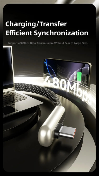 PD60W USB C Gyors Kábel 90 Fok