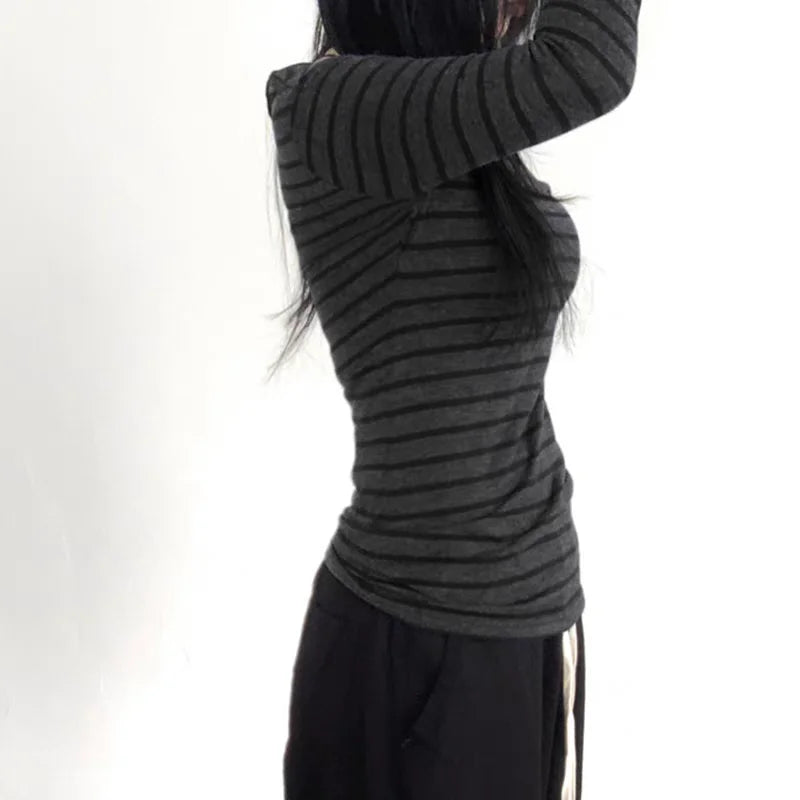Striped Women's Long Sleeve Top