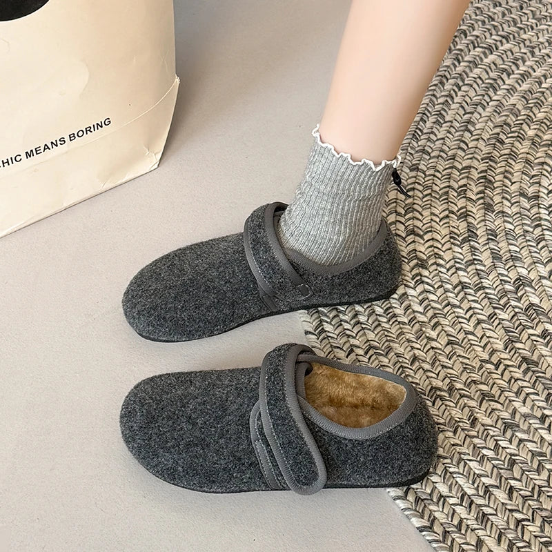 RZSMTYA Damen-Winterschuhe Flock