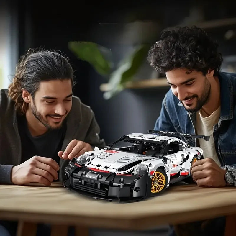 Fehér Versenyautó Építő Blokk Szett 1248 Darab - Lego Kompatibilis Kreatív Építő Játék