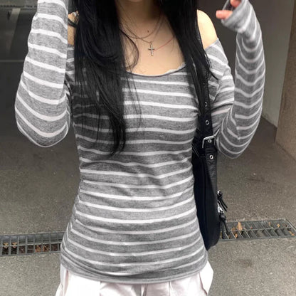 Striped Women's Long Sleeve Top