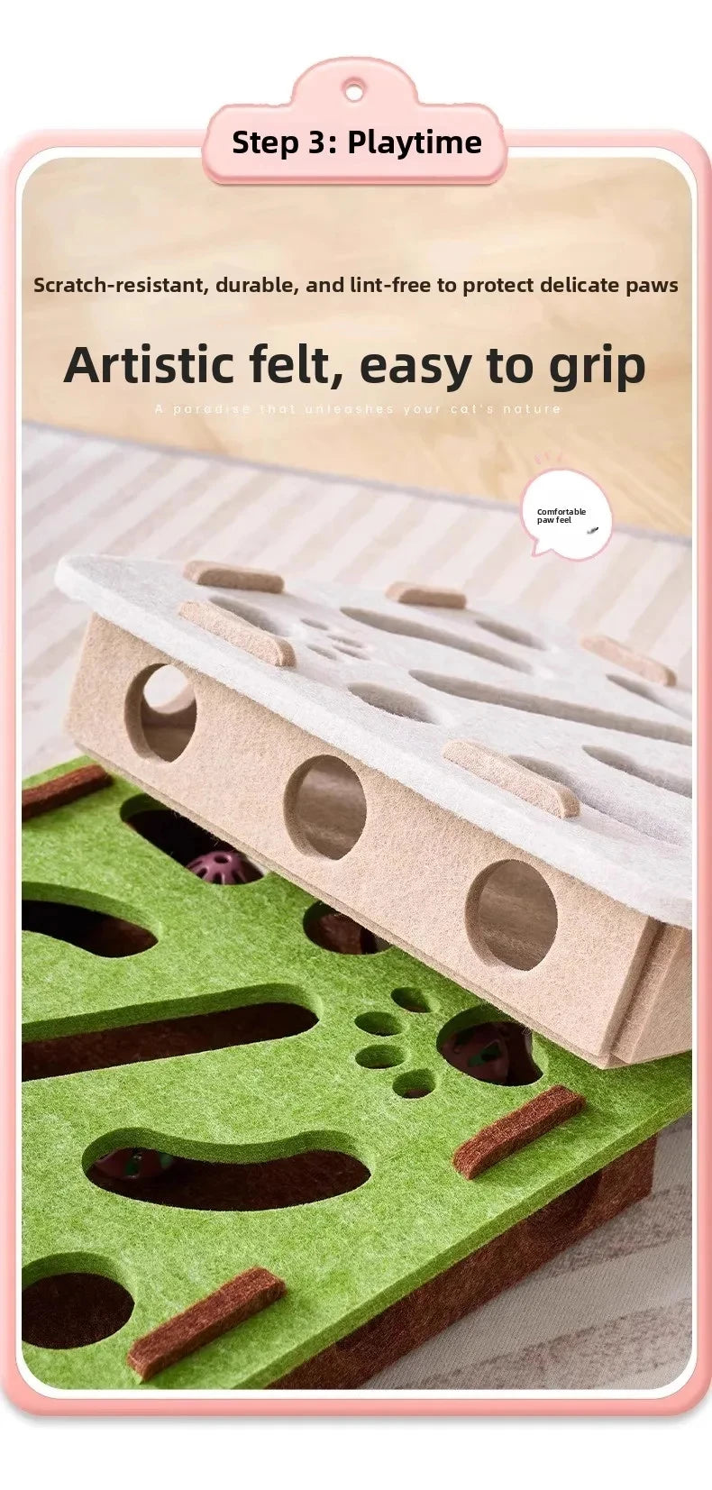 Macska Rejtvény Játék Filcből Készült Puzzle Doboz Labdás Edző Játék - Beltéri Edzés És Szórakozás