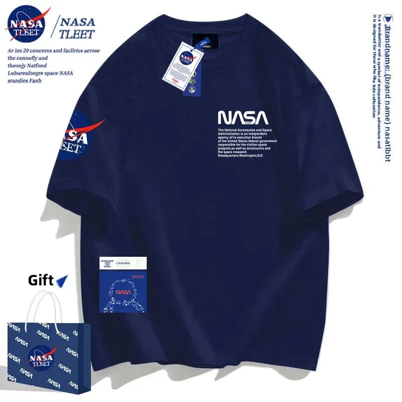 NASA-Baumwoll-T-Shirt, atmungsaktives Muster
