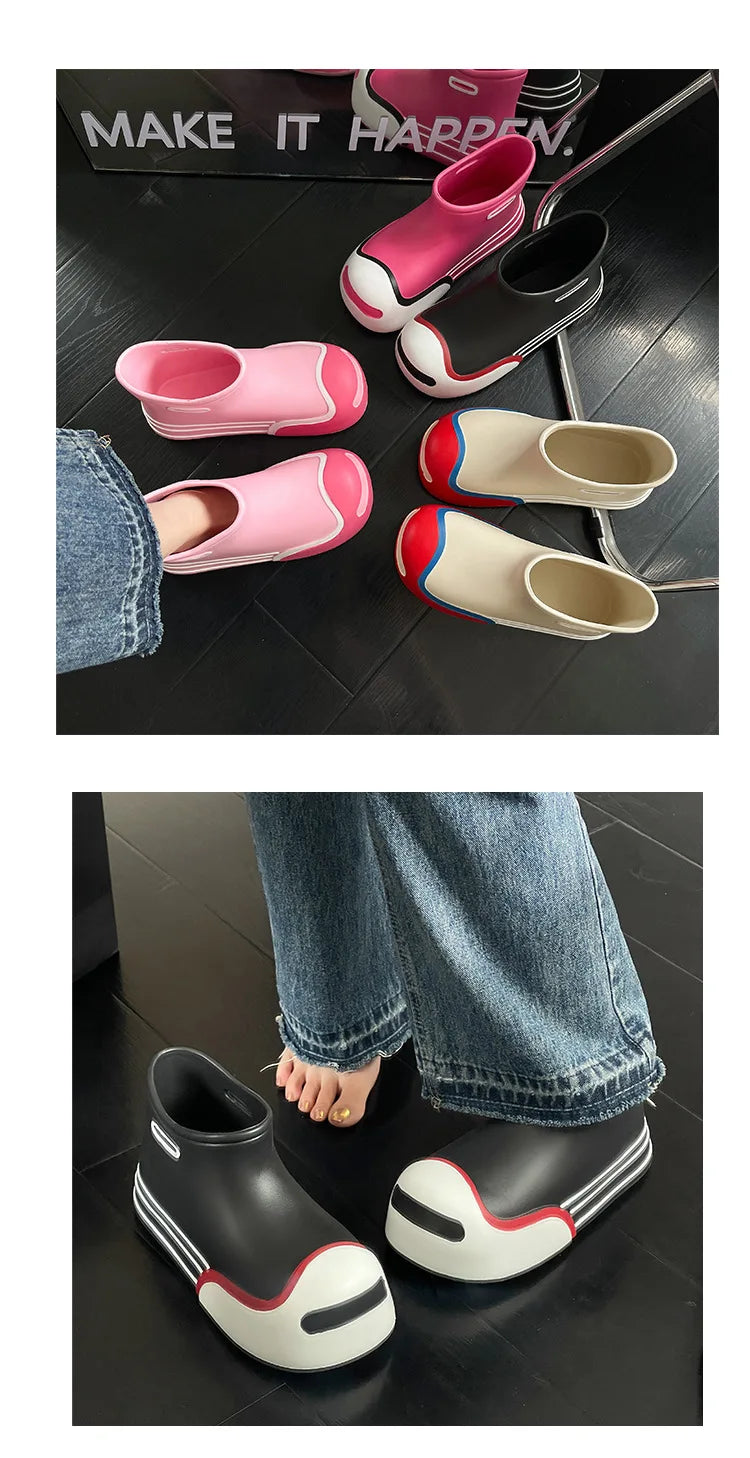 Wasserdichte EVA-Gummistiefel für Damen – Gartenarbeitsschuhe mit dicker Sohle, Regenstiefel