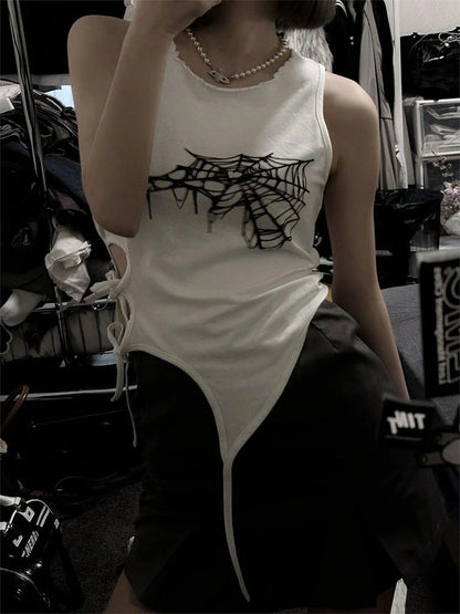 Tanktop mit Spinnennetz-Motiv JEYONGZOOCN