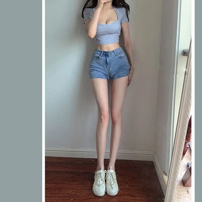 JEYONGZOOCN Női Crop Top Slim