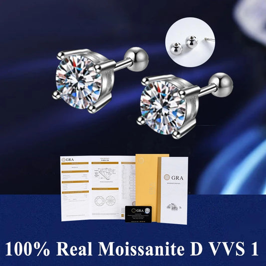 Moissanite 4Prong Fülbevaló