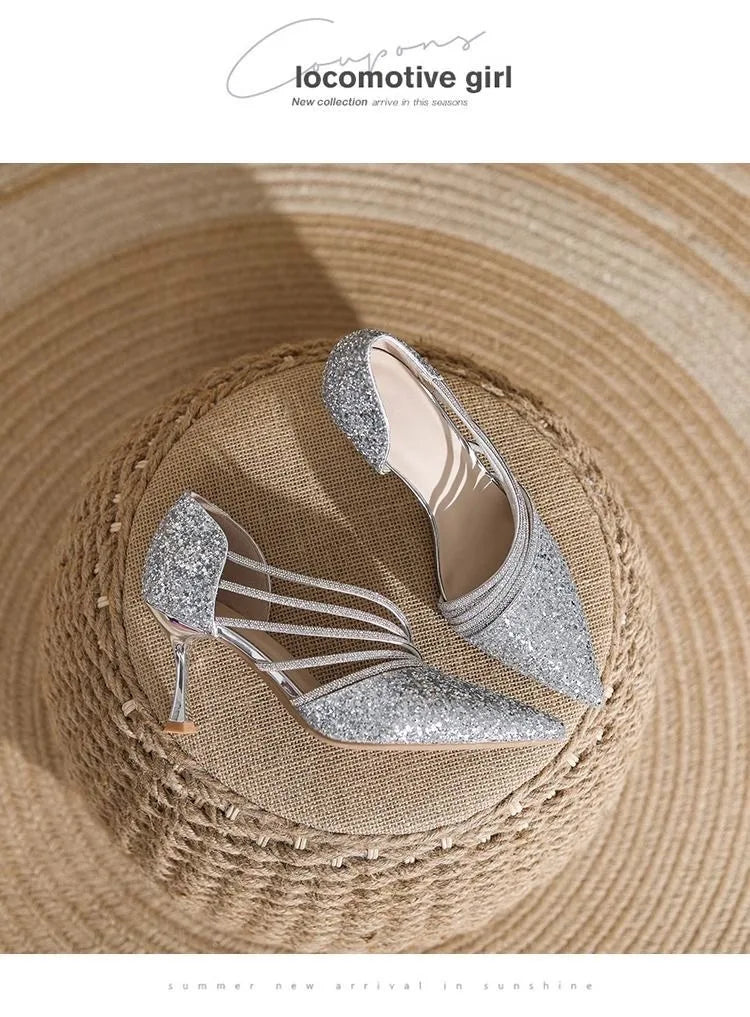 RZSMTYA Glitter Pumps Women