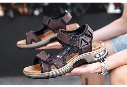 Férfi Bőr Szandál Nyári Strandpapucs - Kényelmes Outdoor Szandál