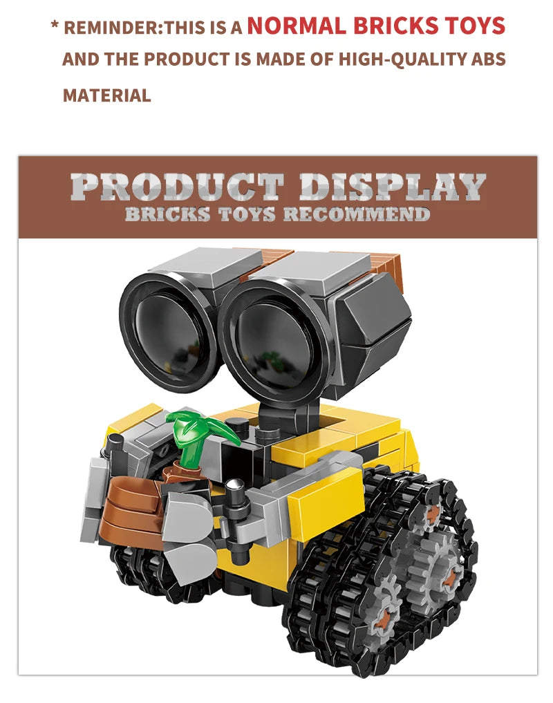 Disney Space Mini Robot MOC Építő Bricks Játékok - 217 Darabos Tracked Bot Modell Klasszikus Sci Fi Gyerekeknek