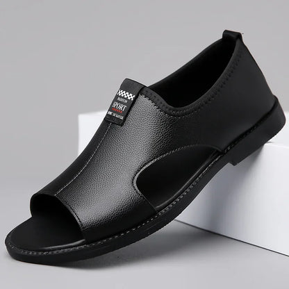 Férfi Designer Bőr Szandál - Divatos Nyári Strand Papucs Csúszásmentes