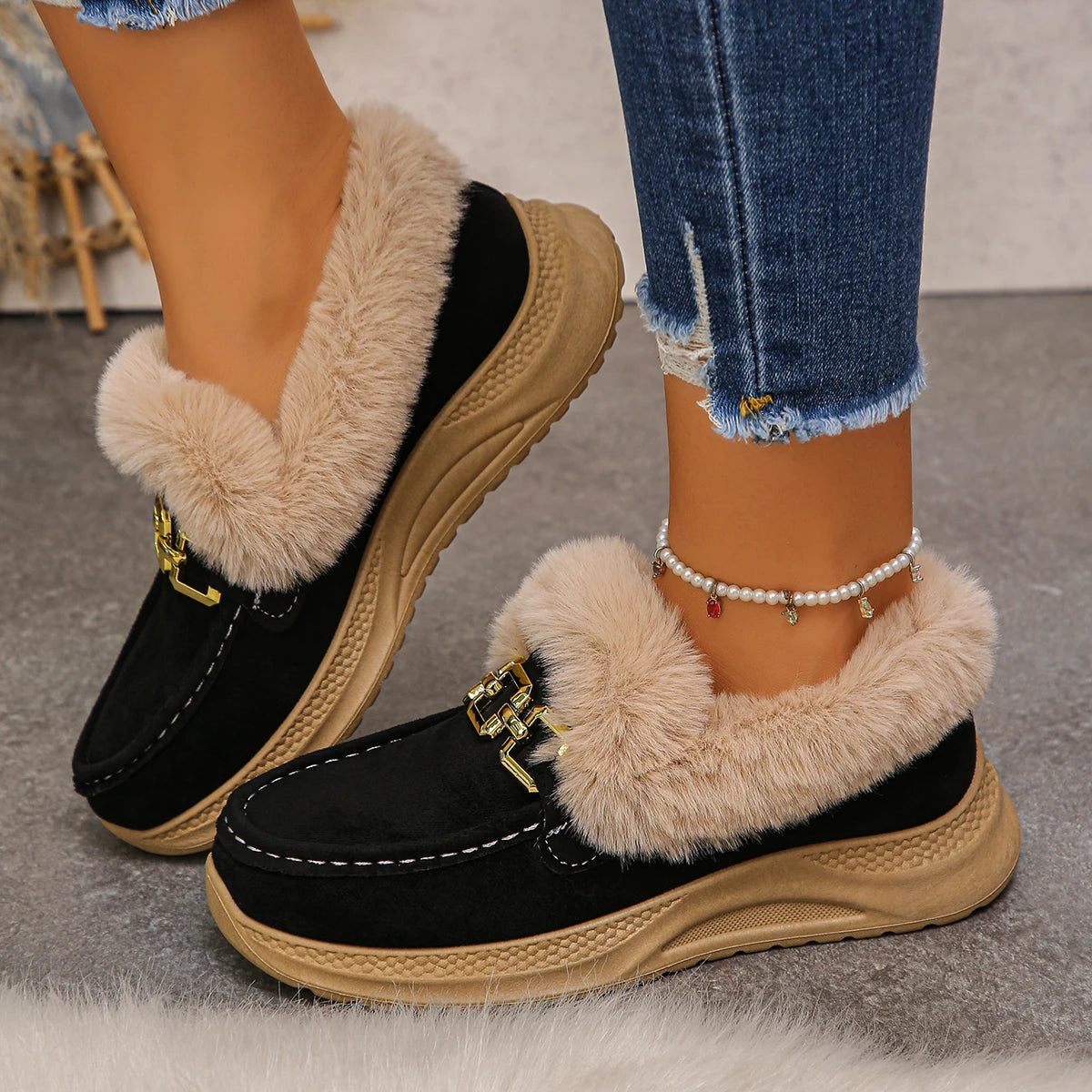 Stiefeletten mit warmem Plüschfutter
