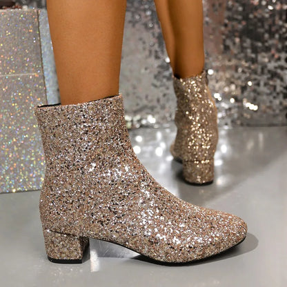 Damenschuhe PU-Stiefel mit Absatz