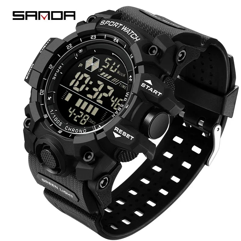 SANDA Herrenuhr, wasserdicht, LED