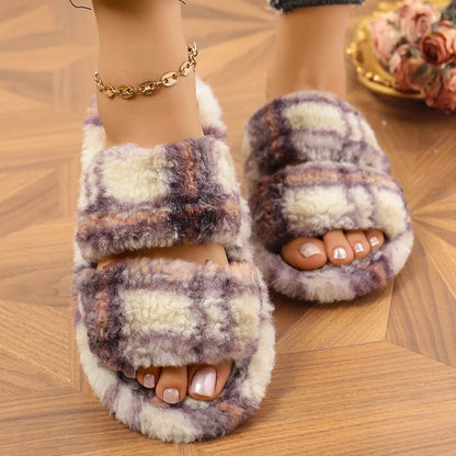 Schuhe mit flauschigem Obermaterial, bequem