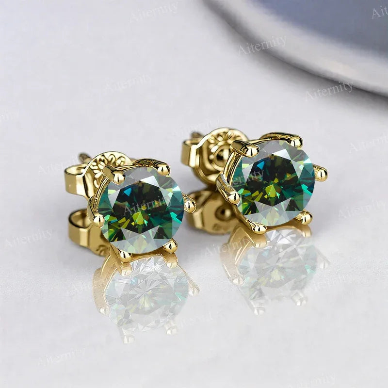 0.1ct-2ct D Color Certified Moissanite Stud Earrings Lab Created Diamond 925 Sterling Silver Wedding - BAALAAZ