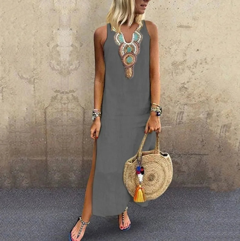 Suit Set Boho Női Ruha Vnyakú