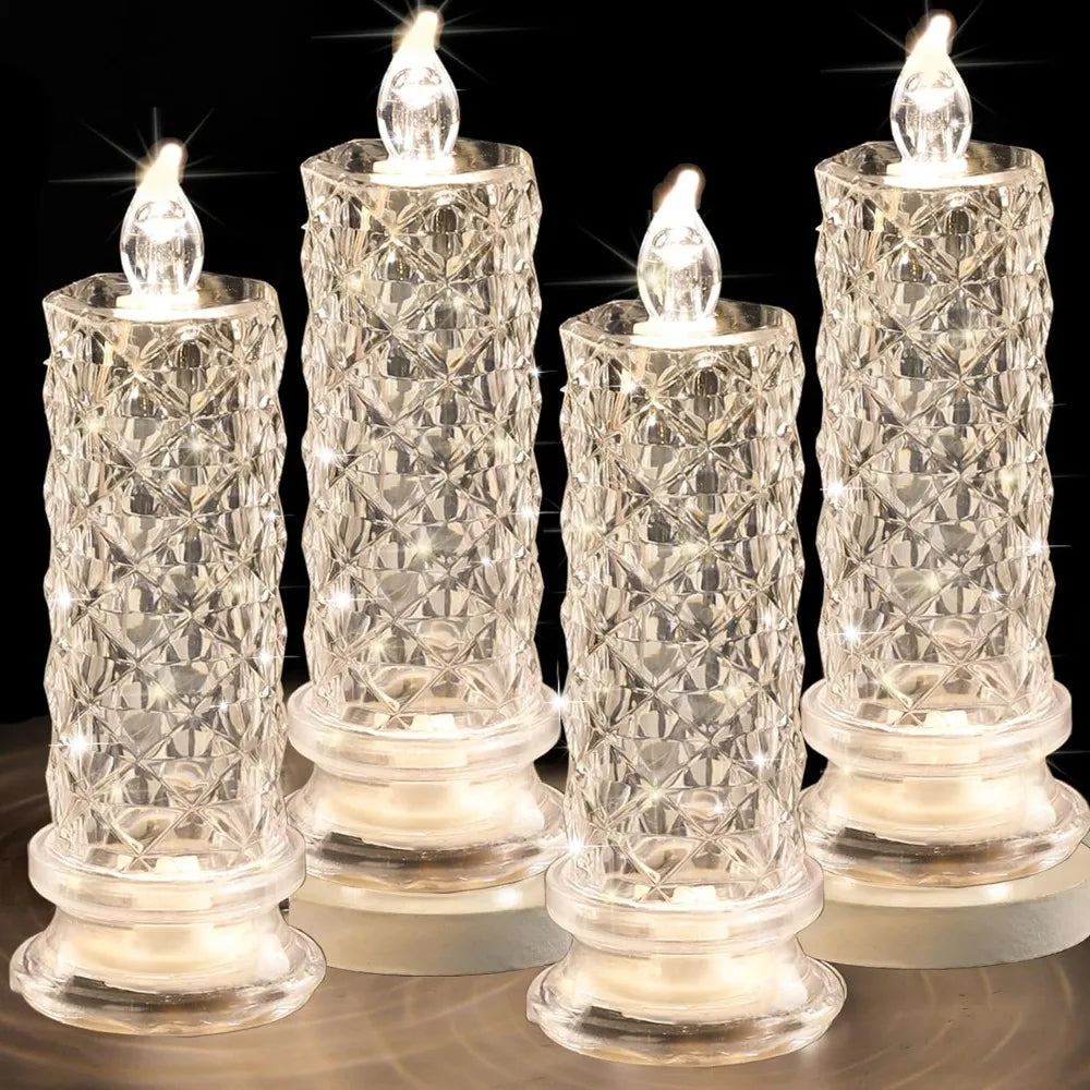 Led Gyertya Lángmentes Rózsás