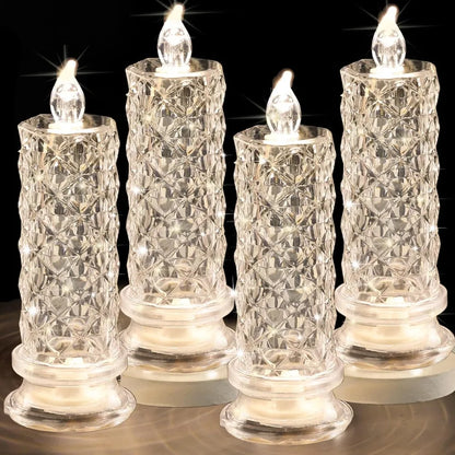 Led Gyertya Lángmentes Rózsás
