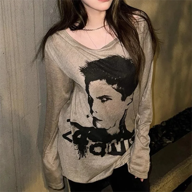 JEYONGZOOCN O-Neck T-Shirt 90s