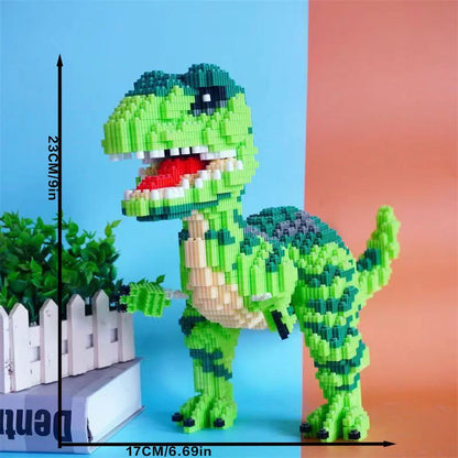 Zöld Dinó Építő Blokkok - Lego Kompatibilis Otthoni Dekoráció és Oktatási Játék Gyerekeknek