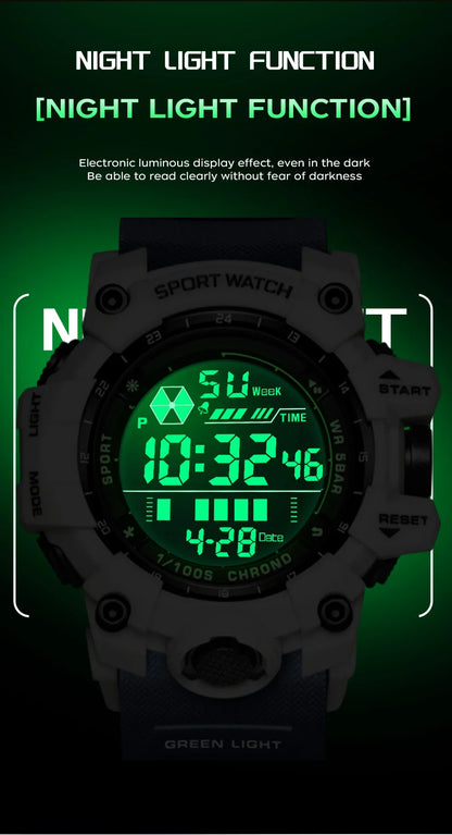 SANDA Herrenuhr, wasserdicht, LED