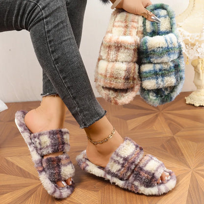 Schuhe mit flauschigem Obermaterial, bequem