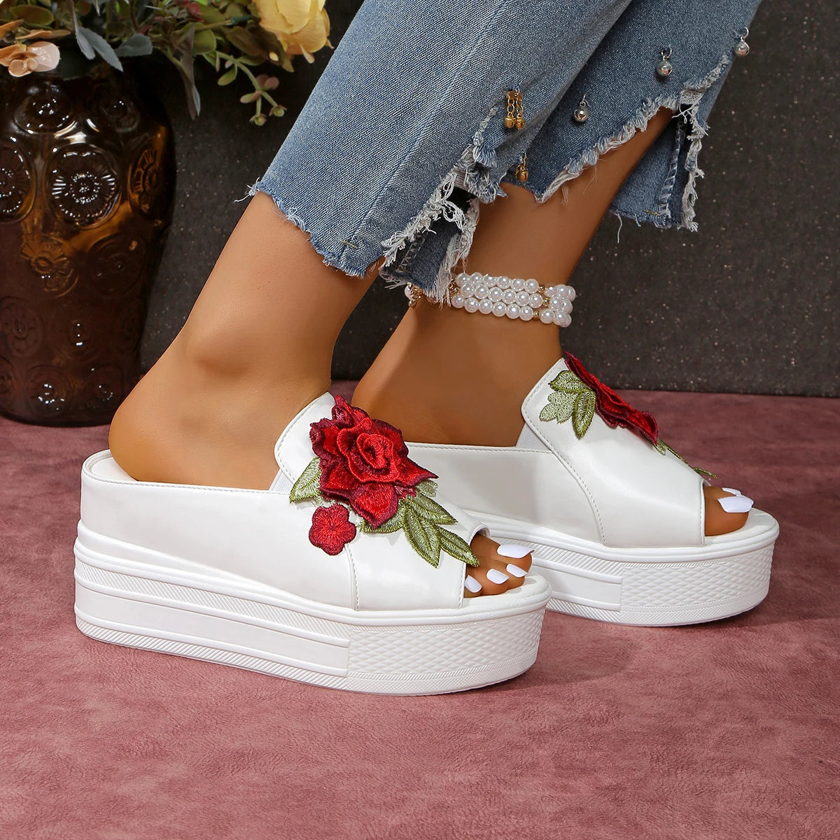 RZSMTYA Women's Wedge Sandals Pu