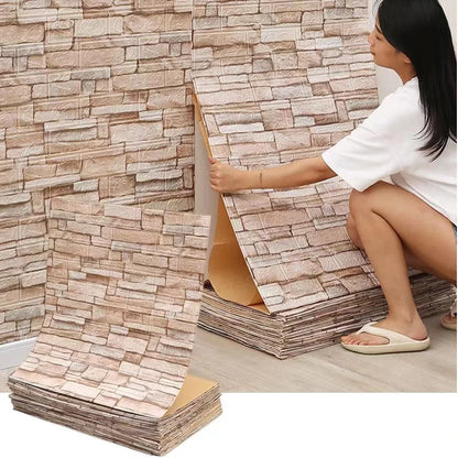 3D Tégla Tapéta Vízálló DZQCN