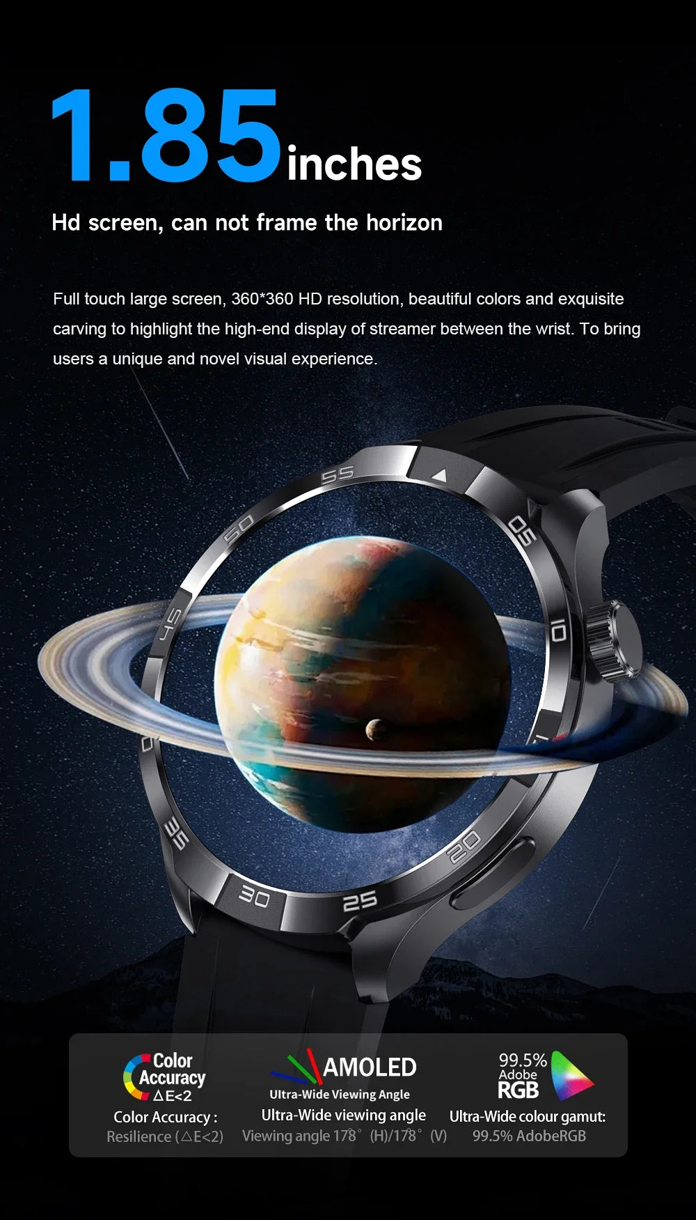 OutdoorTech GPS Sportos Okosóra Férfiaknak - 1,85 Hüvelykes AMOLED Kijelző NFC és HD Hívás IP68 Vízálló