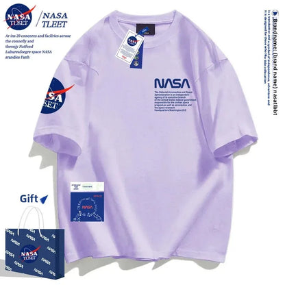 NASA-Baumwoll-T-Shirt, atmungsaktives Muster