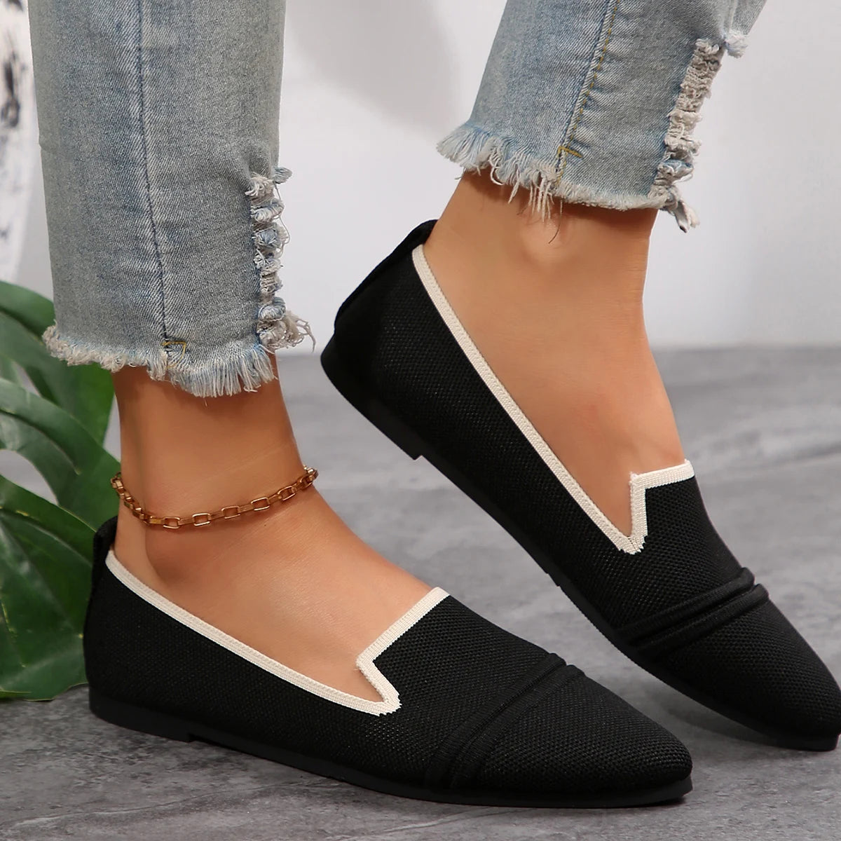 RZSMTYA Women's Slipon Flat Shoes